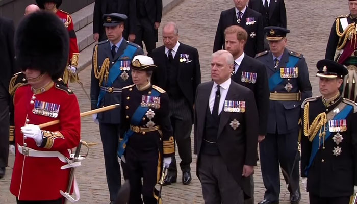 Queen Elizabeth’s funeral: Prince William and Harry walk side-by-side in procession
