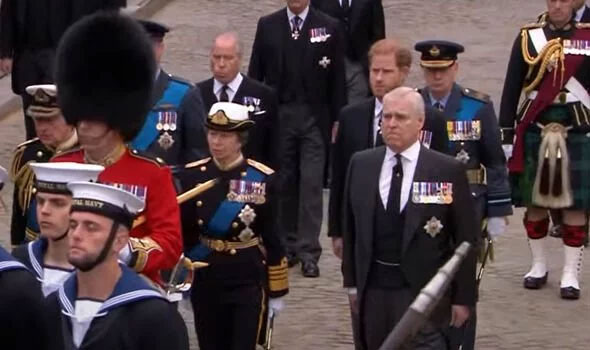 Photos: Prince Andrew breaks down in tears behind Queen Elizabeth’s coffin