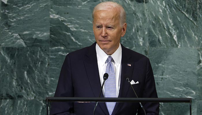 President Joe Biden speaks during the 77th session of the United Nations General Assembly (UNGA) at U.N. headquarters on September 21, 2022 in New York City. — AFP