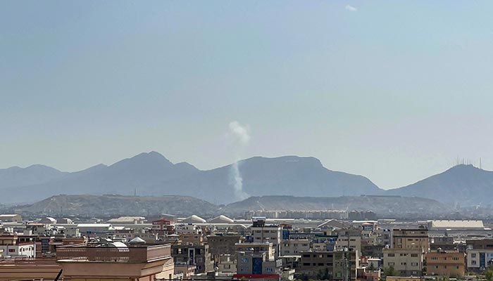 Smoke bellows from a site of a blast near the Wazir Mohammad Akbar Khan Mosque that reportedly happened as people were leaving the mosque after Friday prayers at Wazir Akbar Khan in Kabul on September 23, 2022. — AFP