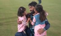 Mohammad Rizwan shares cute moment with daughters on field