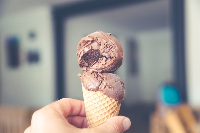 Dark chocolate ice cream cone.— Unsplash