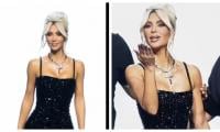 Milan Fashion Week : Kim Kardashian dazzles in sparkly black gown