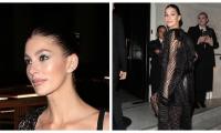 Camila Morrone Stuns In Black Mini Dress As She Leaves Burberry Aftershow Party
