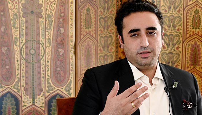 Pakistans Foreign Minister Bilawal Bhutto Zardari, speaks during an interview at the Embassy of Pakistan in Washington, DC, September 27, 2022. — AFP/File