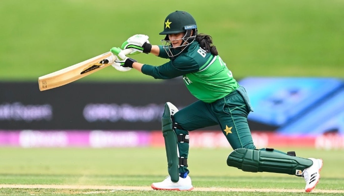 Bismah Maroof plays a shot during a match. — PCB/Twitter/@TheRealPCB/File