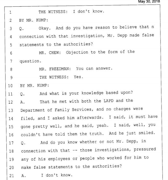 Johnny Depps unsealed court documents