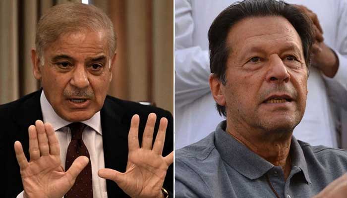 Prime Minister Shahbaz Sharif (L) and PTI Chairman Imran Khan (R). — Twitter/ AFP/File