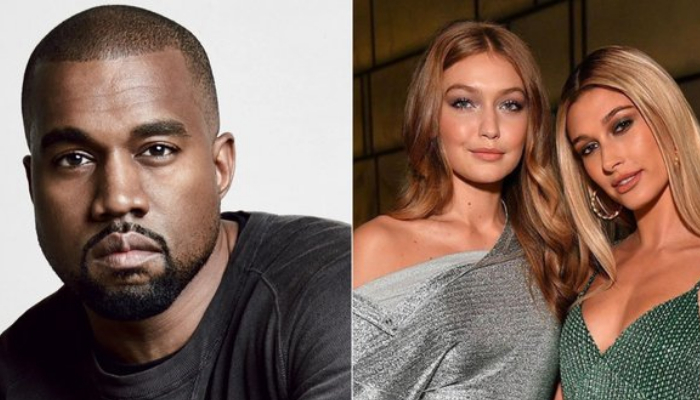 Kanye West on Thursday hurled insults at models Gigi Hadid and Hailey Bieber