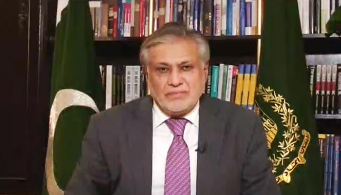 Finance and Revenue Minister Ishaq Dar. — Screengrab/GeoNews
