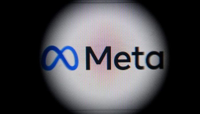 This file photo taken on October 28, 2021 shows the META logo on a laptop screen in Moscow. — AFP/File