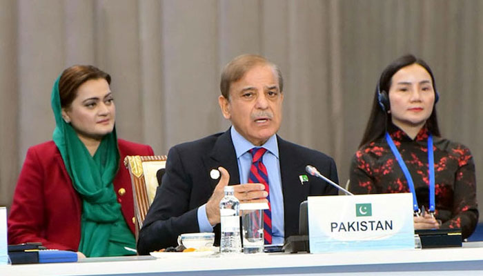 PM Shahbaz Sharif addresses sixth summit of the Conference on Interaction and Confidence Building Measures in Asia in Astana, Kazakhstan. — Courtesy Radio Pakistan