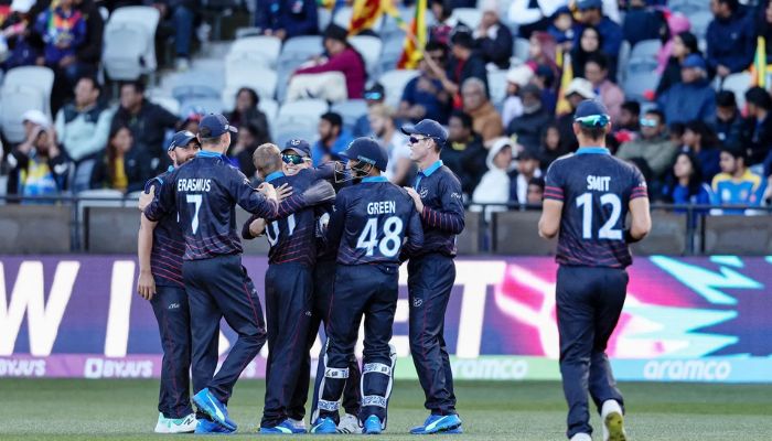 Namibian players shock Sri Lanka with their performance.— T20 World Cup