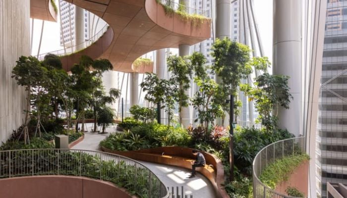 Green Oasis occupies floors 17 through 20.— Finbarr Fallon/Bjarke Ingels Group via CNN