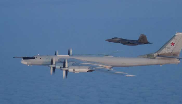 US warplanes intercept two Russian bombers near the state of Alaska. — NORAD/File