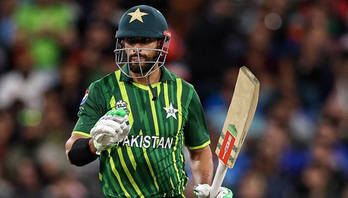 Pakistans Shan Masood raises his bat after passing 50 runs during the ICC mens T20 World Cup 2022 cricket match between India and Pakistan at Melbourne Cricket Ground (MCG) in Melbourne on October 23, 2022. — AFP/File