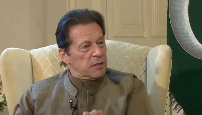 PTI chief and former prime minister Imran Khan speaks during an interview on private TV channel on October 27, 2022. — YouTube Screengrab via 92 News