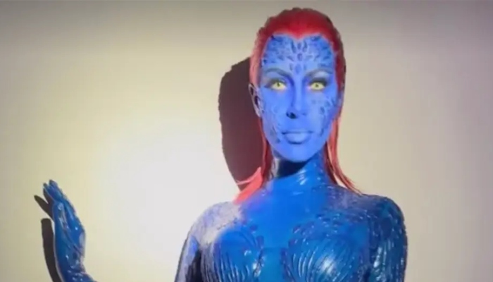 Kim Kardashian transforms into Mystique from ‘X-Men’ for Halloween
