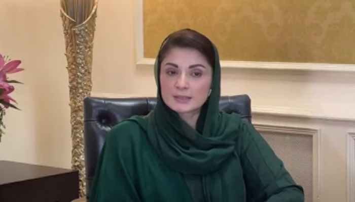 PML-N Vice President Maryam Nawaz addresses a press conference in London, United Kingdom, on November 1, 2022. — YouTube/GeoNewsLive