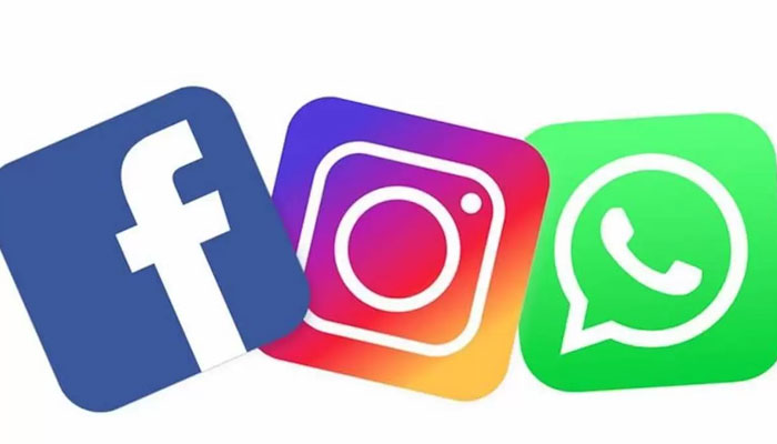 Facebook, Instagram ve WhatsApp logolarının temsili bir görüntüsü.  — Twitter/Dosya