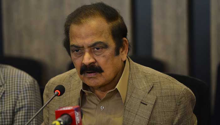 Interior Minister Rana Sanaullah speaks during a presser in Islamabad. —  AFP/File