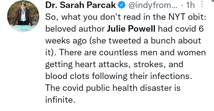 Julie Powells fans think she died of coronavirus