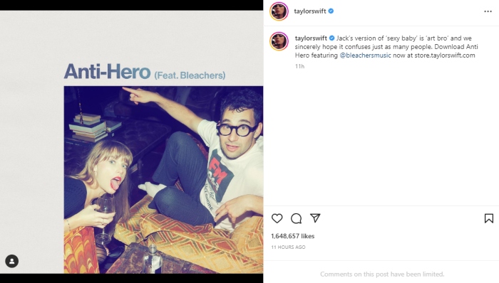 Taylor Swift collaborates with The Bleachers for new version of ‘Anti-Hero’