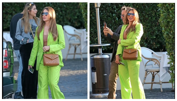 Sofia Vergara stuns in lime green pantsuit during lunch date with son