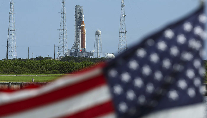 NASA's Artemis 1 rocket is seen on Launch Pad 39B after the launch survey at Kennedy Space Center on September 3, 2022 in Cape Canaveral, Florida.  - France Press agency