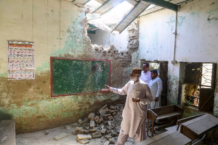 The education of 3.5 million children in Pakistan has been disrupted by floods. — AFP
