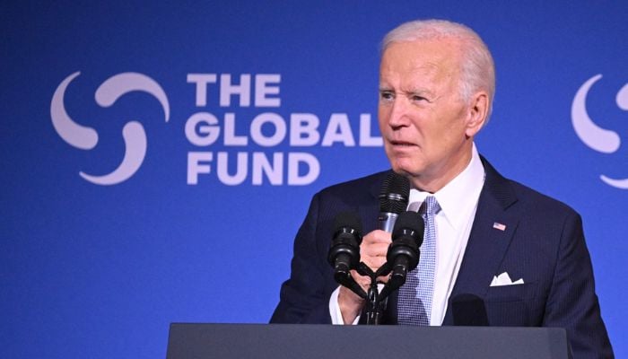 U.S. President Joe Biden speaks at the Global Fund Seventh Replenishment Conference, New York, U.S., Sept. 21, 2022.— AFP