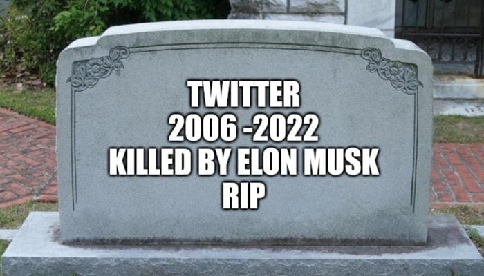 The picture shows a tombstone. — Twitter