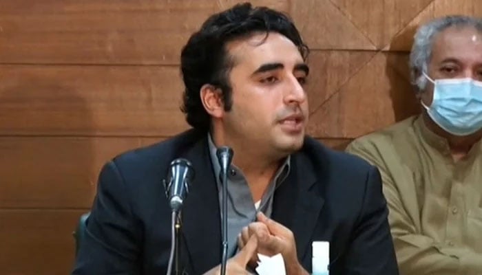 Foreign Minister Bilawal Bhutto Zardari addresses a press conference. —PID/File
