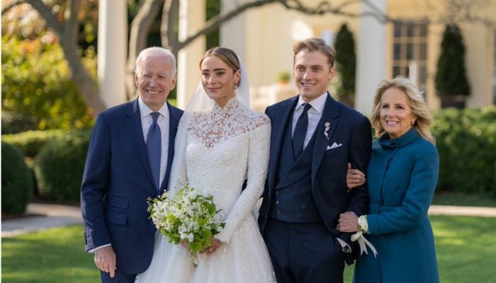 President Joe Biden welcomed guests to the White House Saturday for the wedding of his granddaughter Naomi.— Twitter