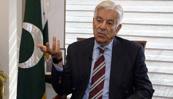 Defence Minister Khawaja Asif. — Twitter/File