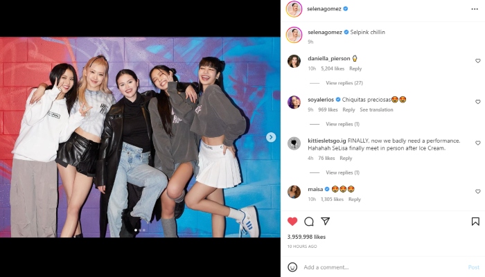 Selena Gomez hangs out with BLACKPINK, ‘Selpink chillin’