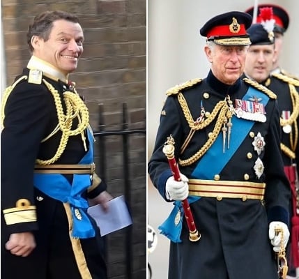 Dominic West wears King Charles’ military uniform for first time during ‘The Crown’ shoot