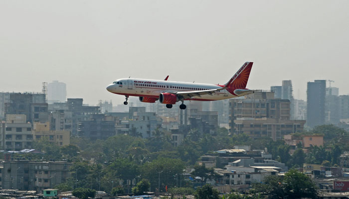 An Air India aircraft prepares to land at the Chhatrapati Shivaji Maharaj International Airport in Mumbai on January 27, 2022. — AFP/File