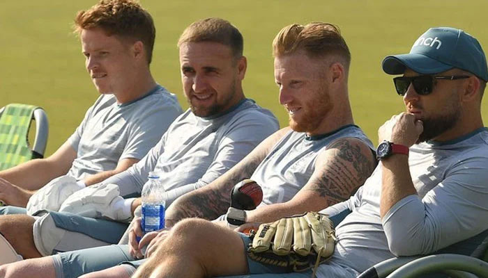 England players seen during a practice session. — Twitter/ECP