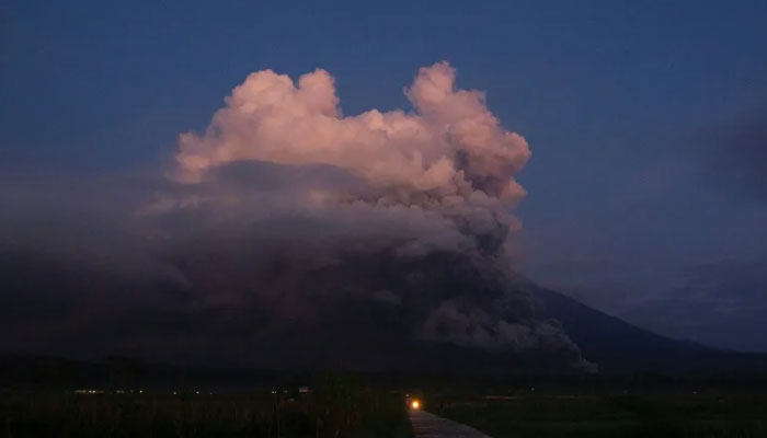 Smoke can be seen rising from Mount Semeru after the volcanic eruption in this image. — AFP/File