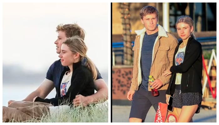 Robert Irwin cuddles up to his new girlfriend during a romantic beach date