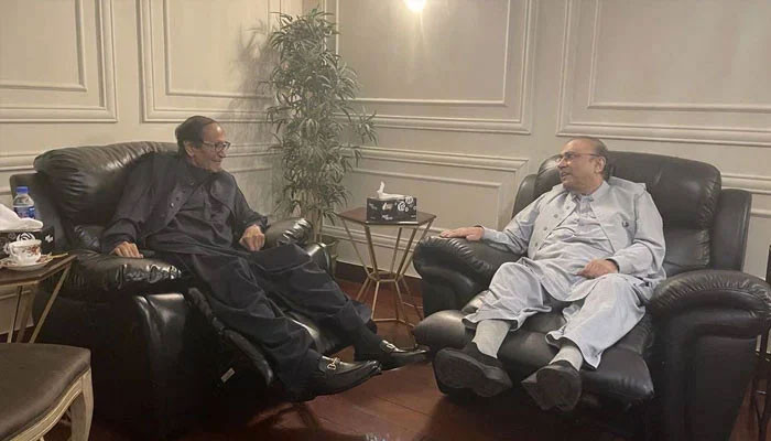 Amid Imran Khan’s threats, Zardari, Shujaat discuss political situation in Punjab