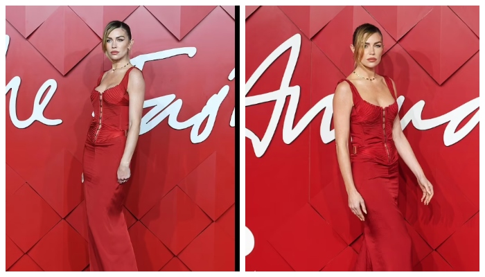 British Fashion Awards: Abbey Clancy oozes confidence in floor-length red dress