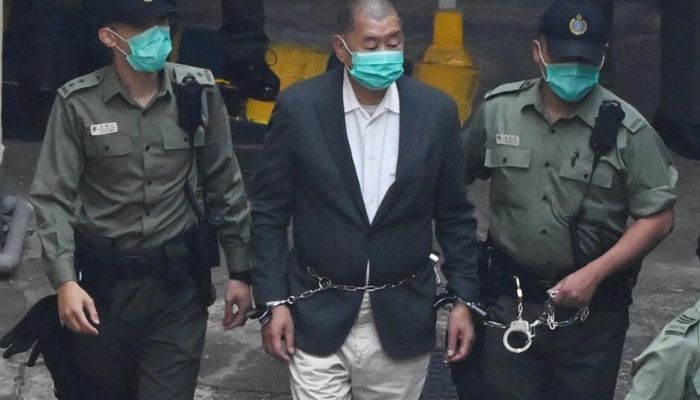 Jimmy Lai (pictured in December 2020) also faces a possible life sentence at his upcoming trial on national security charges.— AFP