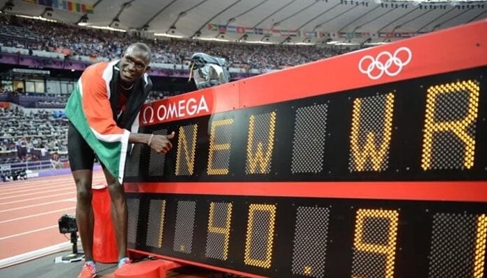 Kenya'nın iki kez Olimpiyat 800 metre şampiyonu ve dünya rekoru sahibi David Rudisha.  — AFP/Dosya