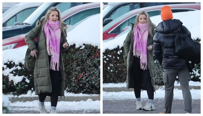 Helen Skelton looks excited as she heads to rehearsals for Strictly finals