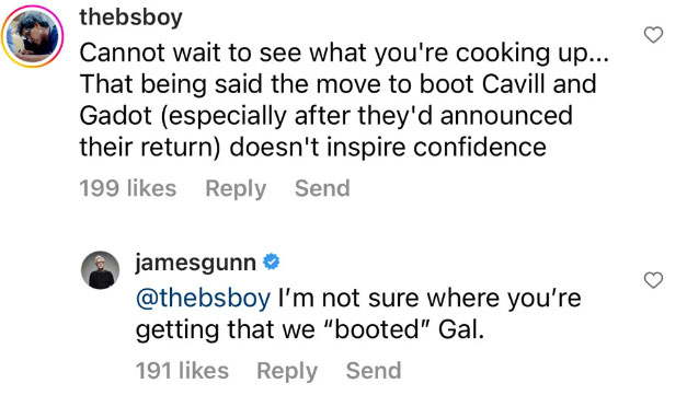 James Gunn brushes rumors of Gal Gadot being booted from DC