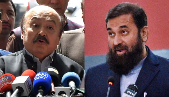Speaker Punjab Assembly Sibtain Khan (L) and Punjab Governor Muhammad Baligh-ur-Rehman. — PPI/APP/File