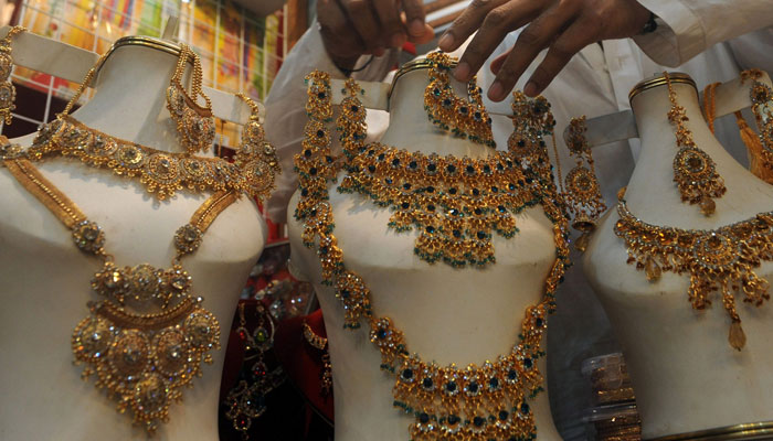An undated image of gold jewellery. —AFP/File