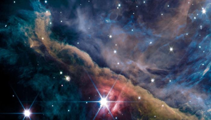 James Webb Uzay Teleskobu tarafından görülen Orion Bulutsusu'nun iç bölgesi.— AFP